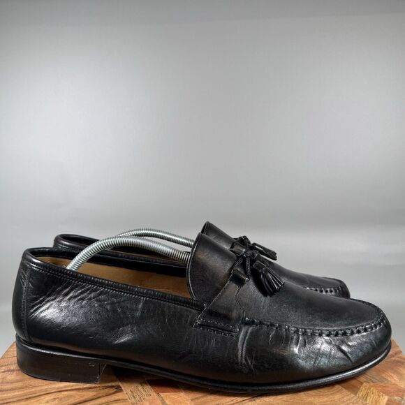 Allen Edmonds Urbino Black Leather Tassel Loafers Made In Italy Mens Size 13 D - Picture 1 of 8